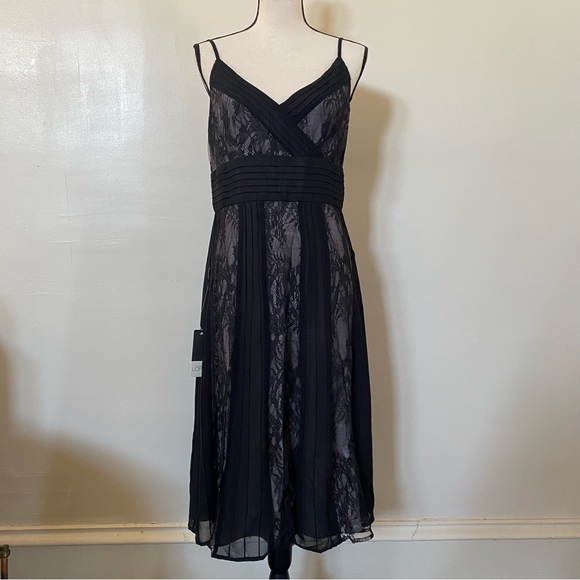 NWT Ann Taylor Loft Black Lace Cocktail Dress - Picture 2 of 6